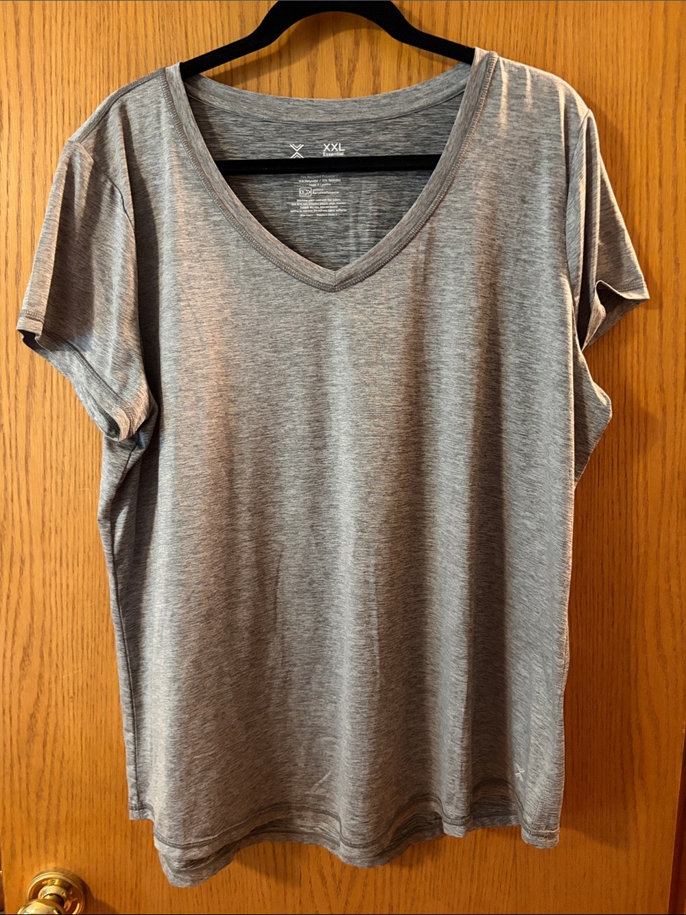 Xersion Heather Gray V-Neck Short Sleeve Tee